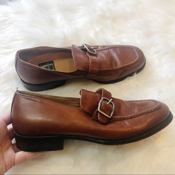 Cable & Co. Italian Leather Monk Strap Brown Shoes